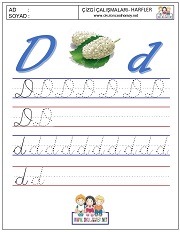 d harfi çizgi çalışması